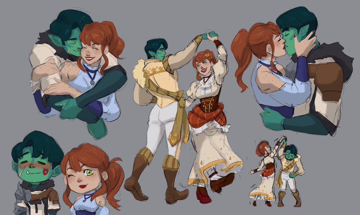 PactoftheQuill's tweet photo. Also drew Oskhar and Guinevere! I am so guilty of my player character being inspired by #TuskLove 

#DnD #dungeonsanddragons #dnd5e #digitaldrawing #failuresinfallendor #Doodles #characterdesign #digitalart https://t.co/kiBHQ2Ov49