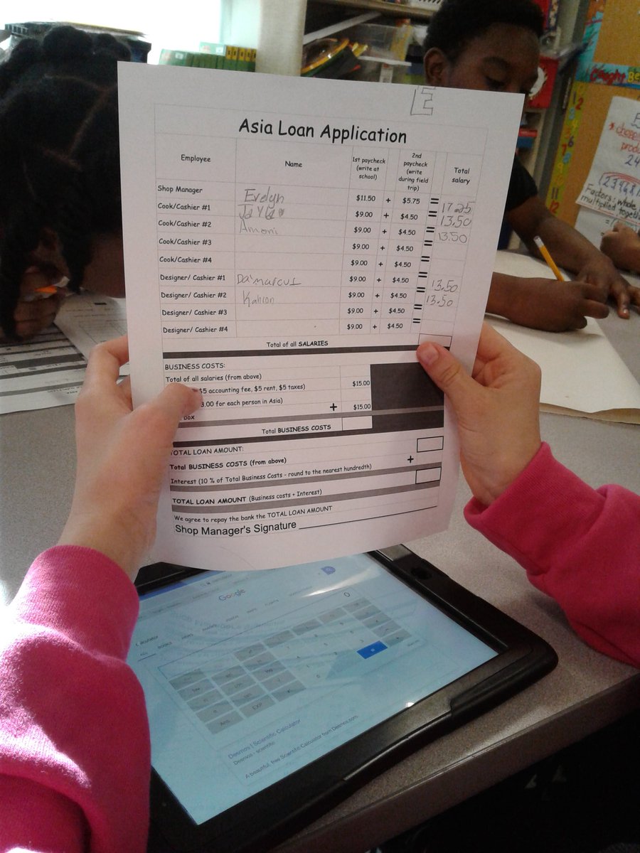 Forney4th's tweet photo. School of Economics prep. Getting loan applications, shop flags, pricing list. Talk about relevance and real life! @CompassHMC1 @DrMikeCamp #HMC1-4R's https://t.co/y3qcaH5Brp