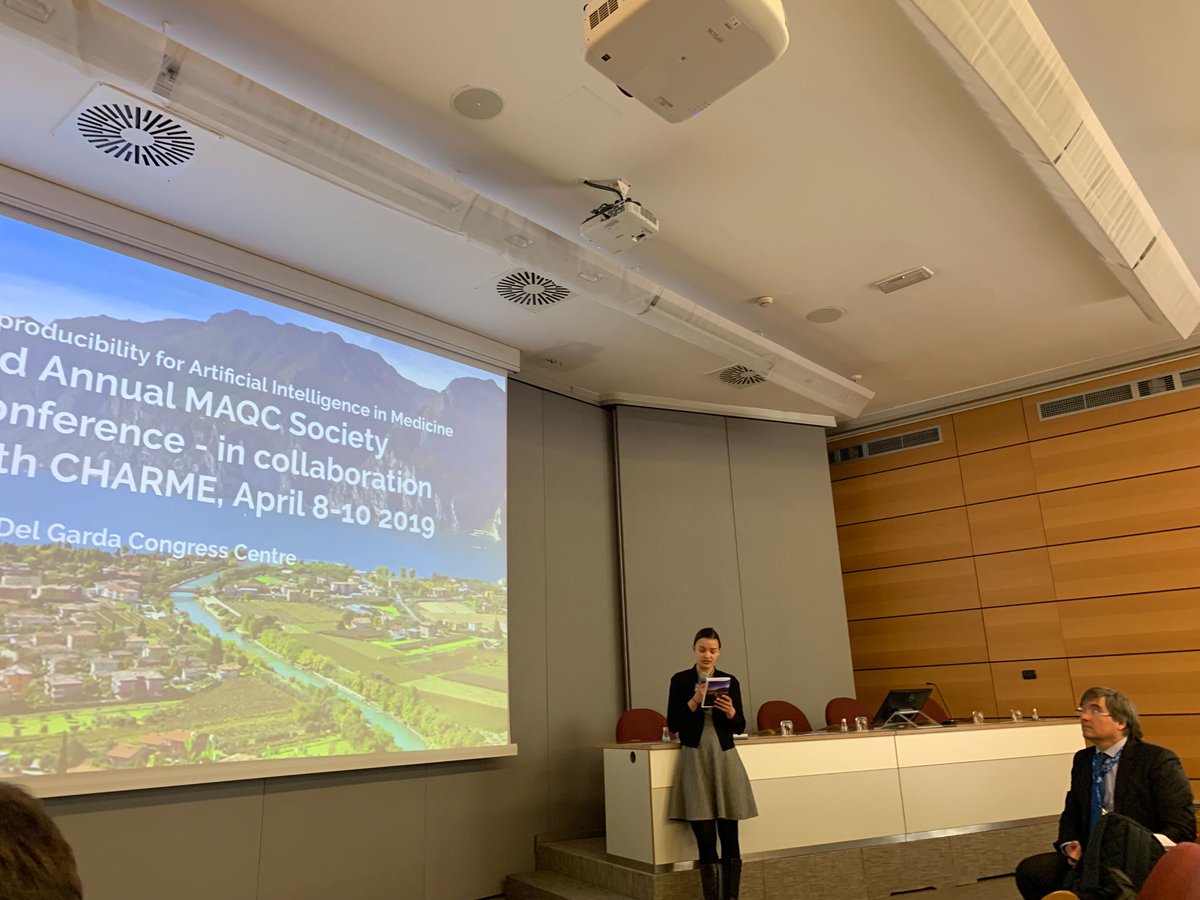 Our own <a href="/Becky_Kusko/">Becky Kusko</a> co-chaired the session on #AI in #DigitalHealth at #MAQC19 today!