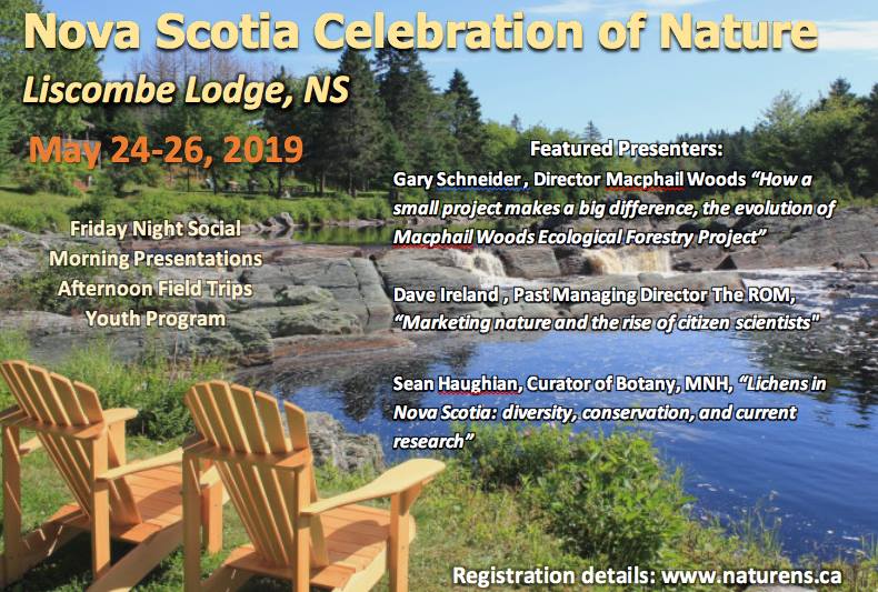 REGISTRATION IS OPEN for the 2019 Celebration of Nature at Liscombe Lodge, May 24-26 hosted by #NatureNovaScotia and #Young Naturalists Club - Nova Scotia at @LiscombeLodge ow.ly/HOsD50o7cr6 #hikens