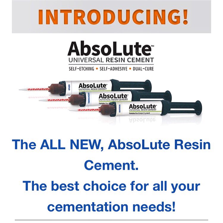 CentrixInc's tweet image. NEW Absolute Cement is designed to make final cementation of today’s restorations faster &amp;amp; longer-lived providing superior physical properties while eliminating extra steps of traditional luting cements! **3 + 1 specials**
centrixdental.com/catalog/produc…
#AbsoLuteResinCement
#cementation