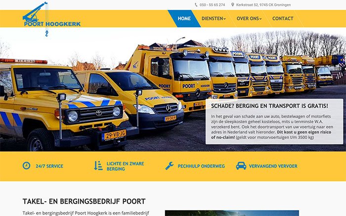 PixelszV's tweet photo. Een spiksplinternieuwe website voor Takel- en bergingsbedrijf Poort uit Hoogkerk 💪 Wil je hem bekijken hij is te zien op: https://t.co/RCpkwPYRKY #Webdesign #groningen #hoogkerk https://t.co/zh70ulgbmN