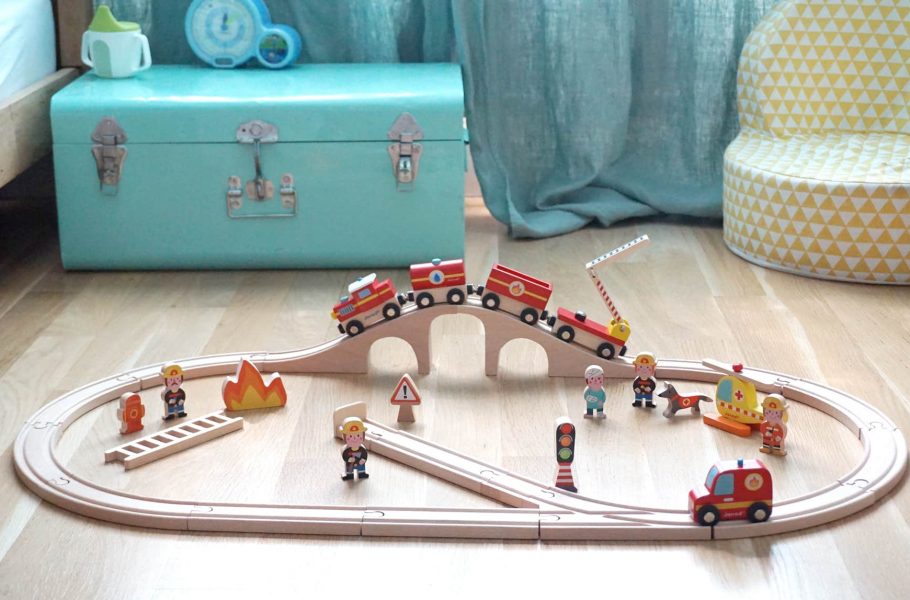 Now On Sale: A playset based on their favourite hometown heroes, the Janod Story Express Firefighters.