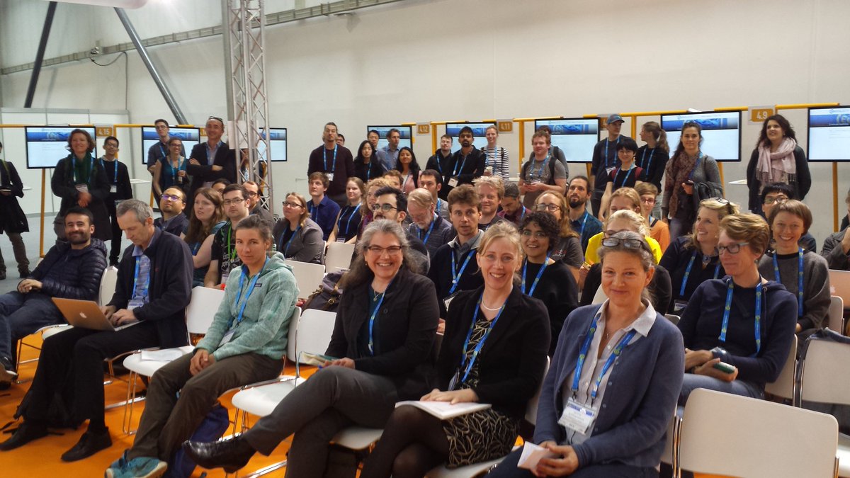 georobin's tweet image. Great turn out at the Climate Education session at EGU today! A diverse group of presenters including up-and-coming high school scientists! #climatechange #climateeducation #EGU19