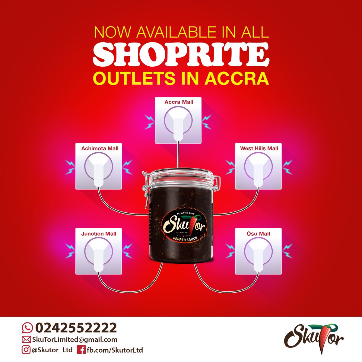 Skutor_Ltd's tweet photo. @MailOnline Grab a jar of #Skutor from any Shoprite in Accra or dial 0242552222 for your deliveries. 

#SkutorToTheWorld #PremiumPepperSauce #MadeInGhana #ProudlyGhanaian https://t.co/fCknu345wy