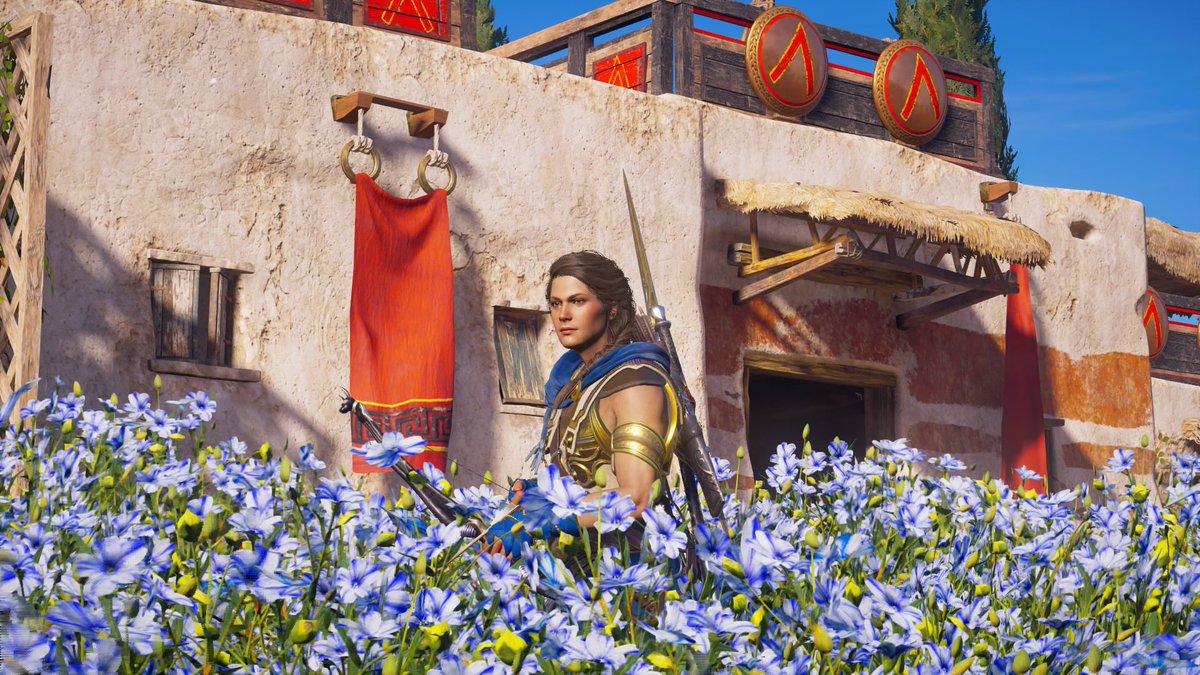 rexvenatusLVI's tweet photo. Flowers always make for a beautiful picture opportunity.
#photomode #labirynth #kassandra #alexios #hiddenblade #spearofleonidas #kassandra #alexios #bayek #bayekofsiwa #icarus #senu #khemu #sparta #assassinscreed #assassinscreedodyssey #Sunset #Ax #Weapon #ACFTW https://t.co/EzvLpETAQU