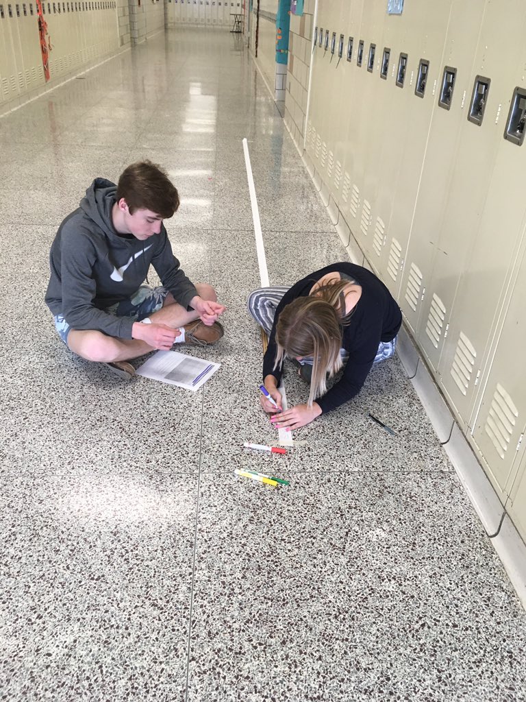 MamaRose84's tweet photo. Earth Science students mapping out important events throughout the geological history of our planet. 🌍 #geologicaltimescale @EHS_TCPS @TCPS_MD https://t.co/bhQCtewjt3