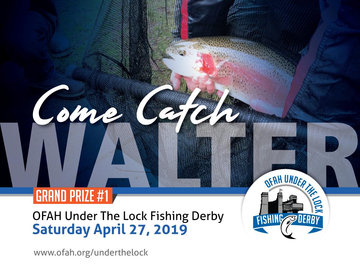 UnderTheLockFD's tweet photo. The 32nd annual OFAH Under the Lock Fishing Derby is less then a month away! The lucky angler that catches Walter, the Grand Prize fish, wins a spot at our OFAH Get Outdoors Overnight Summer Camp in July ($425 value)
For more info &amp; registration visit https://t.co/41uWQK2l4O https://t.co/JuzKBS5Yao