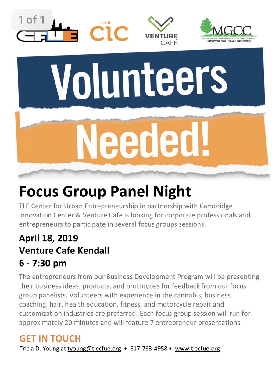 TLE_Consulting's tweet photo. @tlecfue is in need of corporate professionals &amp; entrepreneurs to volunteer 1.5 hrs &amp; give feedback on various prototypes &amp; products from entrepreneurs in our business development program. Contact Tricia Young @ tyoung@tlecfue.org if interested. 
#volunteers #focusgroups https://t.co/zLEWhIXeTv