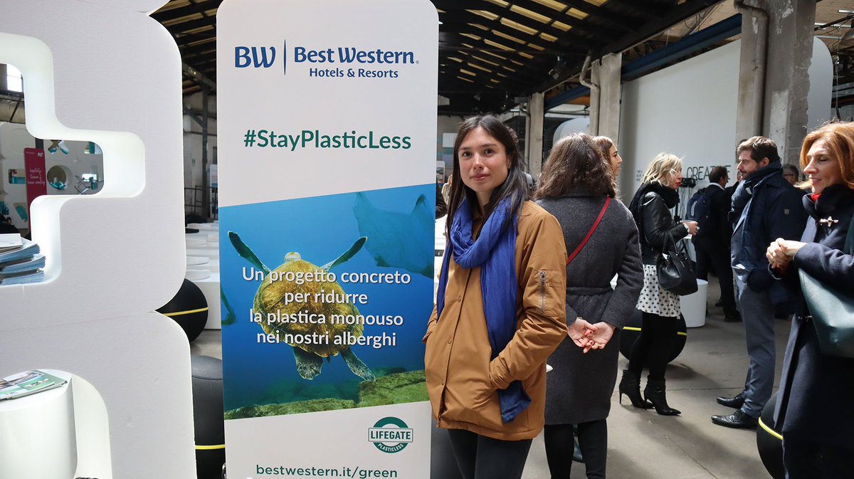 lifegate's tweet photo. Anche @lifegate è all'hotel & tourism forum Milan con uno stand dedicato all'energia rinnovabile di #LifeGateEnergy e la presentazione del progetto #StayPlasticLess per ridurre la #plastica monouso negli alberghi insieme a @best_westernITA. #lambratedesigndistrict https://t.co/gqQyVmolLW