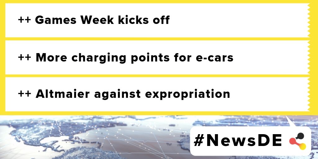 en_germany's tweet photo. #April08: These are the latest #news from #Germany for you! #NewsDE
❗🆕🇩🇪👉 https://t.co/Nf64WjME54

#GamesWeekBerlin #Emobility #Altmaier #housingmaarket #expropriation https://t.co/Bpw1JlPO95
