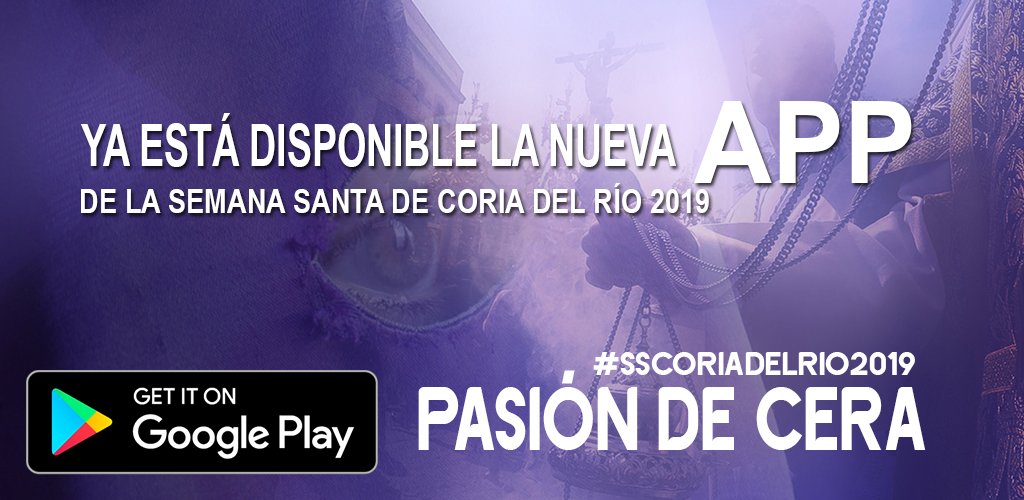📱 Ya esta disponible la APP de la Semana Santa 2019 de Coria del Río. Este año realizada por <a href="/azulmediapro/">Azul Media Producciones</a> y <a href="/pasiondecera/">Semana Santa 2019 Coria del Río</a> 
➡️ play.google.com/store/apps/det…

#sscoriadelrio2019 #coriadelrio #tdsevilla