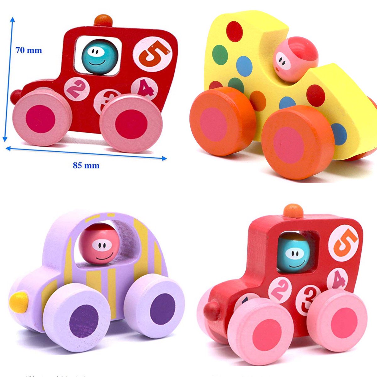 Set of 3 Coloured Mini Cartoon Activity Wooden Car Toy Playset (#1) #woodencar #pulltoy #woodvehicle #preschool #educational #toddlers #kids #parentchild #intelligence #gift #game #teens #babies #fun #toy #toys #woodentoys #organictoys #toyshop #playset