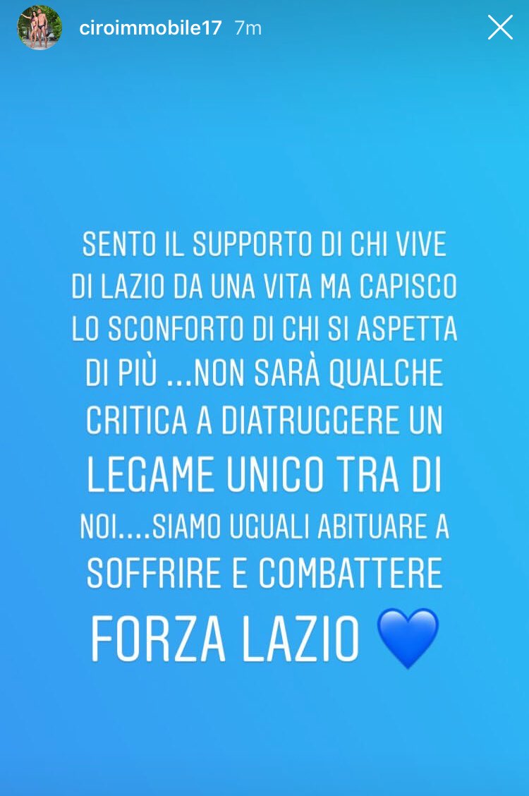 #insiemesiamopiùforti 💪🏼🦅
#avantiLazio
#avantiLaziali 
Daje tutta Ciro @ciroimmobile 💙