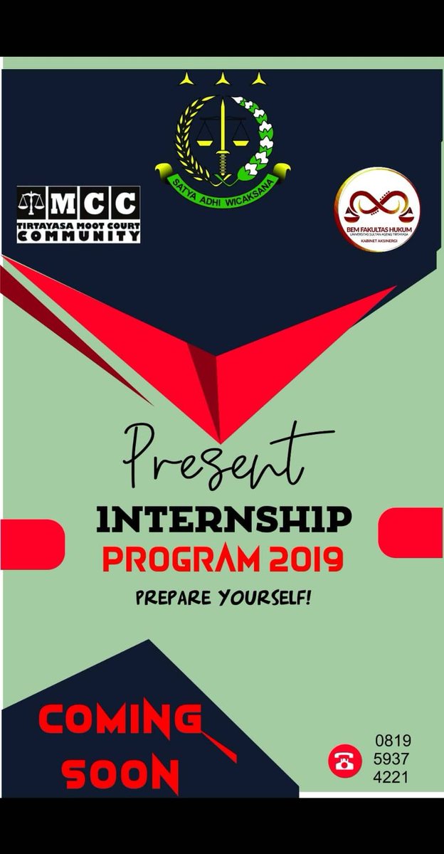 Present internship program 2019 
PREAPARE YOUR SELF!!!
#Kejaksaantinggibanten
