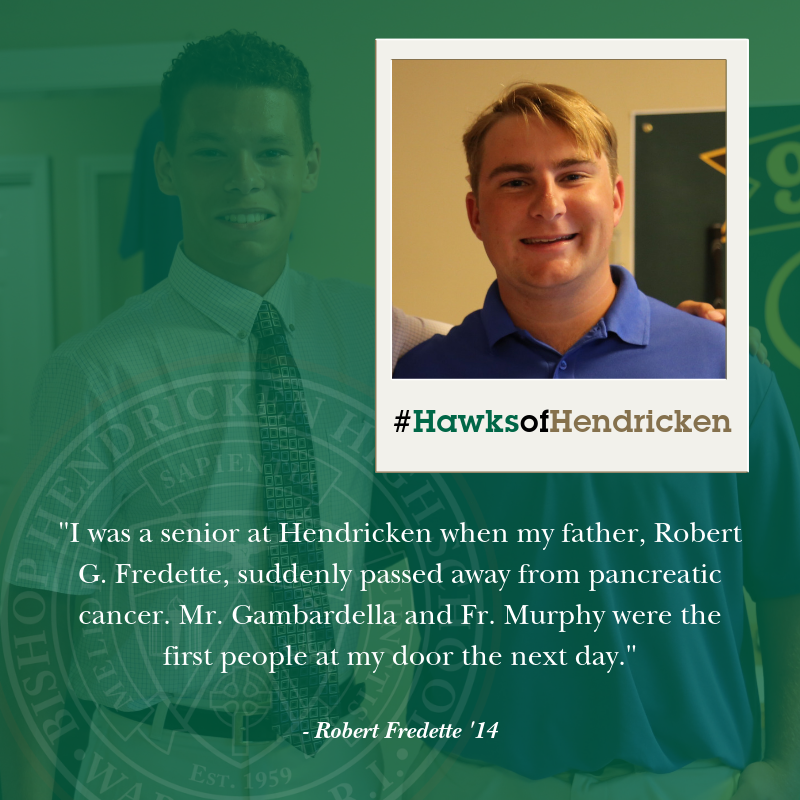 HendrickenHawks's tweet photo. “In October 2013, I was a senior at Hendricken when my father, Robert G. Fredette, suddenly passed away from pancreatic cancer. Mr. Gambardella and Fr. Murphy were the first people at my door the next day."
Read Rob's story: https://t.co/WgVgBRuvrN
#HawksofHendricken https://t.co/VsFgaDvPa4