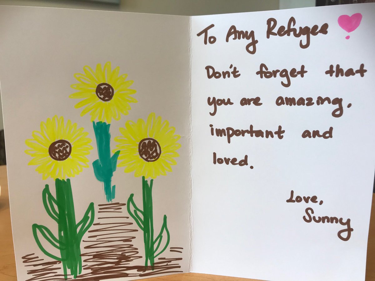 FairfieldCSI's tweet image. Our JUHAN students wrote cards to refugees through JRS’s Any Refugee Initiative.  You can too!  Send hope.  anyrefugee.org