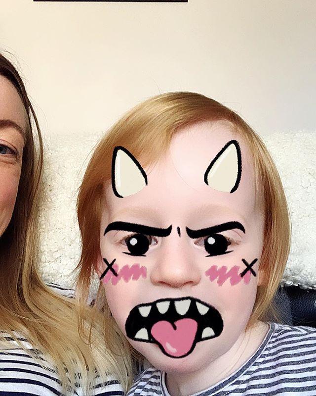 Guess who’s discovered the face filters on mummy’s phone. This one is pretty accurate today! 😈 
#threenager #toddlertantrums #littlemisschallenging #strongwilledchild #mygirl❤️ bit.ly/2IjRlpX