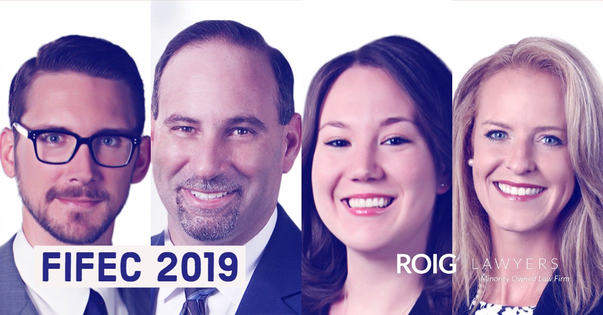 RoigLawyers's tweet photo. Roig Lawyers is a proud sponsor of the 2019 Annual FIFEC Conference! Congrats to Roig partners selected to present at this year’s conference. #MinorityOwned #LawFirm #InsuranceDefense #FIFEC2019 #InsuranceFraud https://t.co/s46OXDfaow https://t.co/NCRXfKNmnW