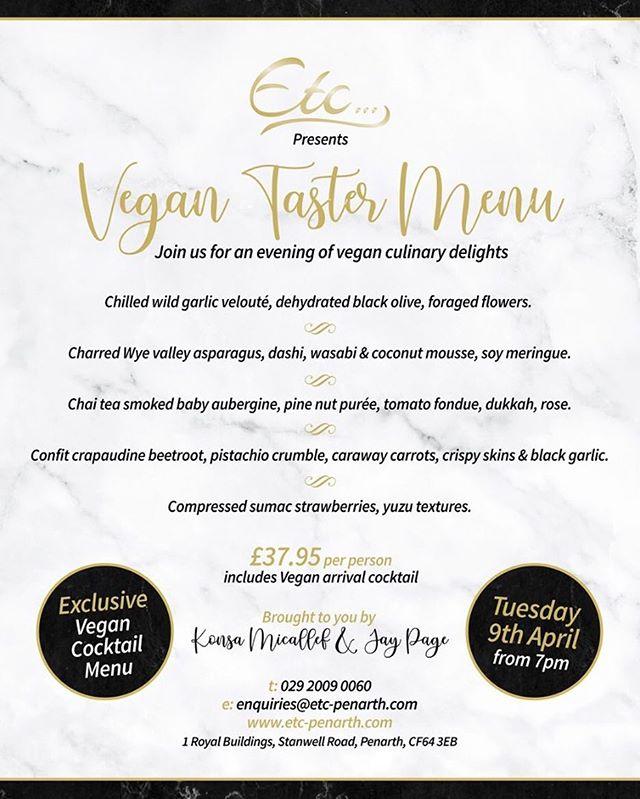 etc_penarth's tweet image. Exclusive Vegan Night 
Last few seats remain

Call or DM to secure you table

02920 090060

#2019 #bbccymruwales #penarthtown #cardifftv #valelifemagazine #vegan #veganfood #veganrecipes #vegancardiff #cardiffvegans #cardiffvegan #veganpenarth #veganlife… bit.ly/2G1VbB8