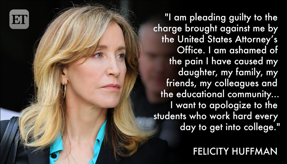Entertainment Tonight On Twitter Felicity Huffman On Pleading