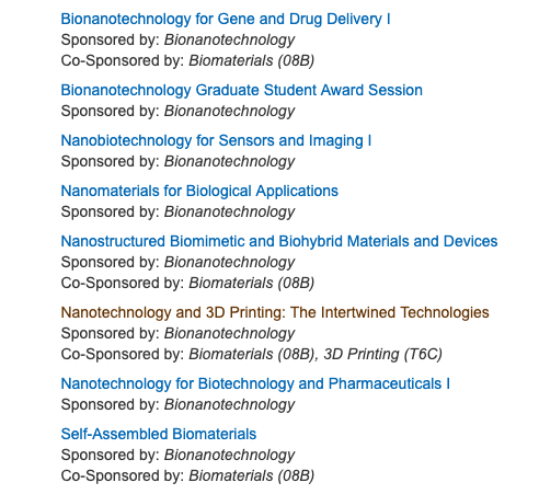 lorraineleon's tweet photo. AICHE 2019 National Meeting Abstracts Due Friday! Submit to Area 22B Bionanotechnology, part of @AIChE_NSEF, see list of sessions below including Grad Student Award Session!  BTW it is in sunny Orlando this year and NOT over Halloween #AICHE Submit here: https://t.co/i8M9x5erGO https://t.co/c9Kf5CUvLw