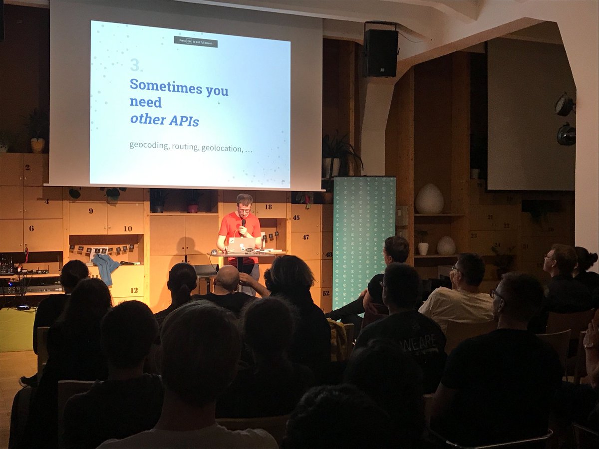 codekiwicom's tweet image. In #Prague, @zbycz has started speaking about various API&apos;s, both @openstreetmap and @Google based, comparing of JS frameworks and services like geocoding, routing, elevations, raster/vector tiles and more. #TechWeekCE