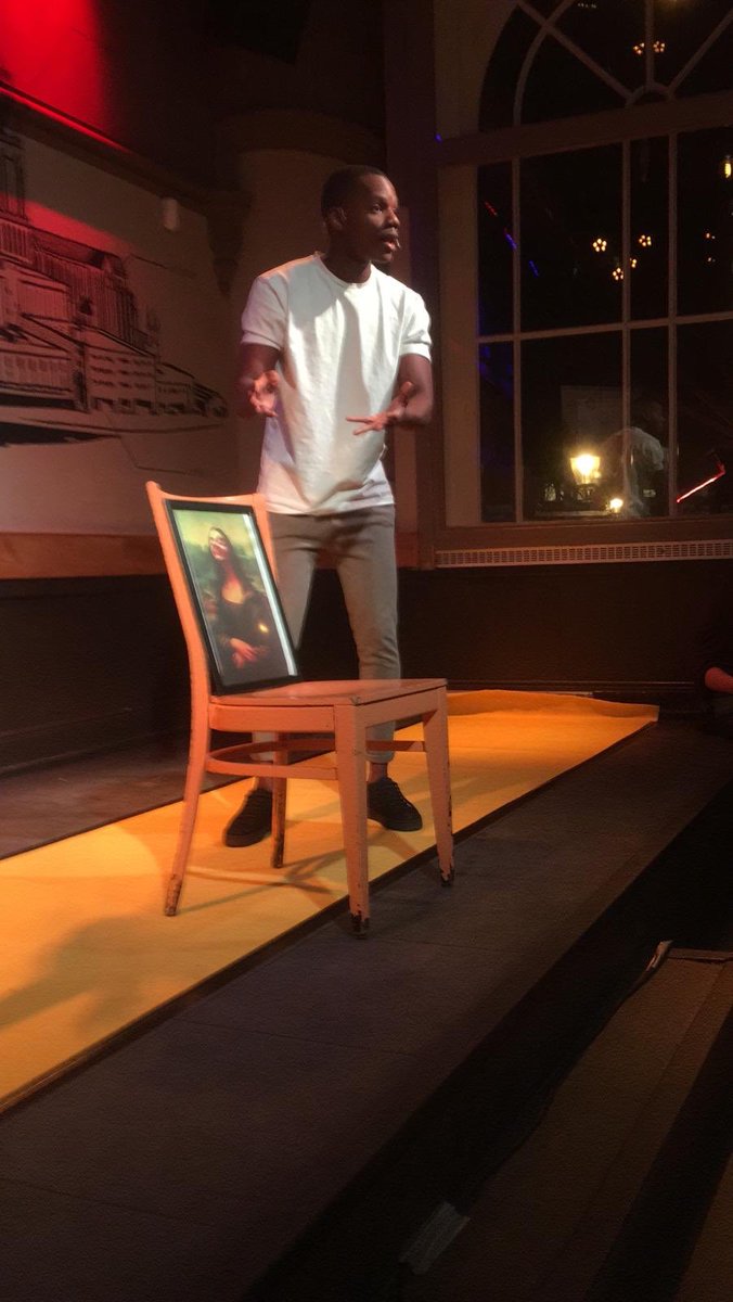 Public Engagement (@uniutrechtpe) on Twitter photo Michael Musandu stole the Mona Lisa and brought it to Cafe Hofman to prove his point about AI #breakingscience2019 <a href="/UniUtrecht/">Utrecht University</a> Michael Musandu stole the Mona Lisa and brought it to Cafe Hofman to prove his point about AI #breakingscience2019 <a href="/UniUtrecht/">Utrecht University</a>