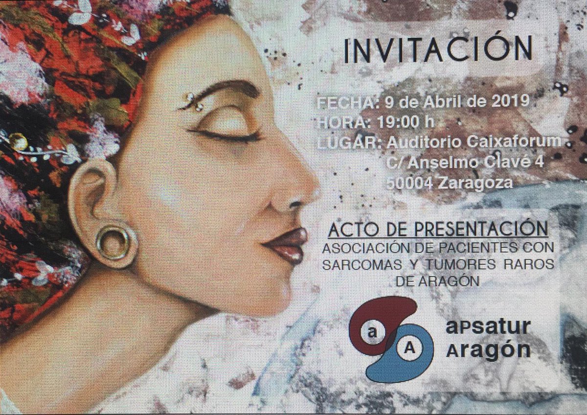 humberarto's tweet photo. Mñn en @CaixaForumZgZ a las 19.00 se presenta en sociedad la asociación @AragonAsatur para dar visibilidad y tratar de luchar contra los sarcomas y tumores raros!! Que orgullosos estamos de ti amigo, se puede vencer al cáncer!!! https://t.co/NFKXEhTnXl