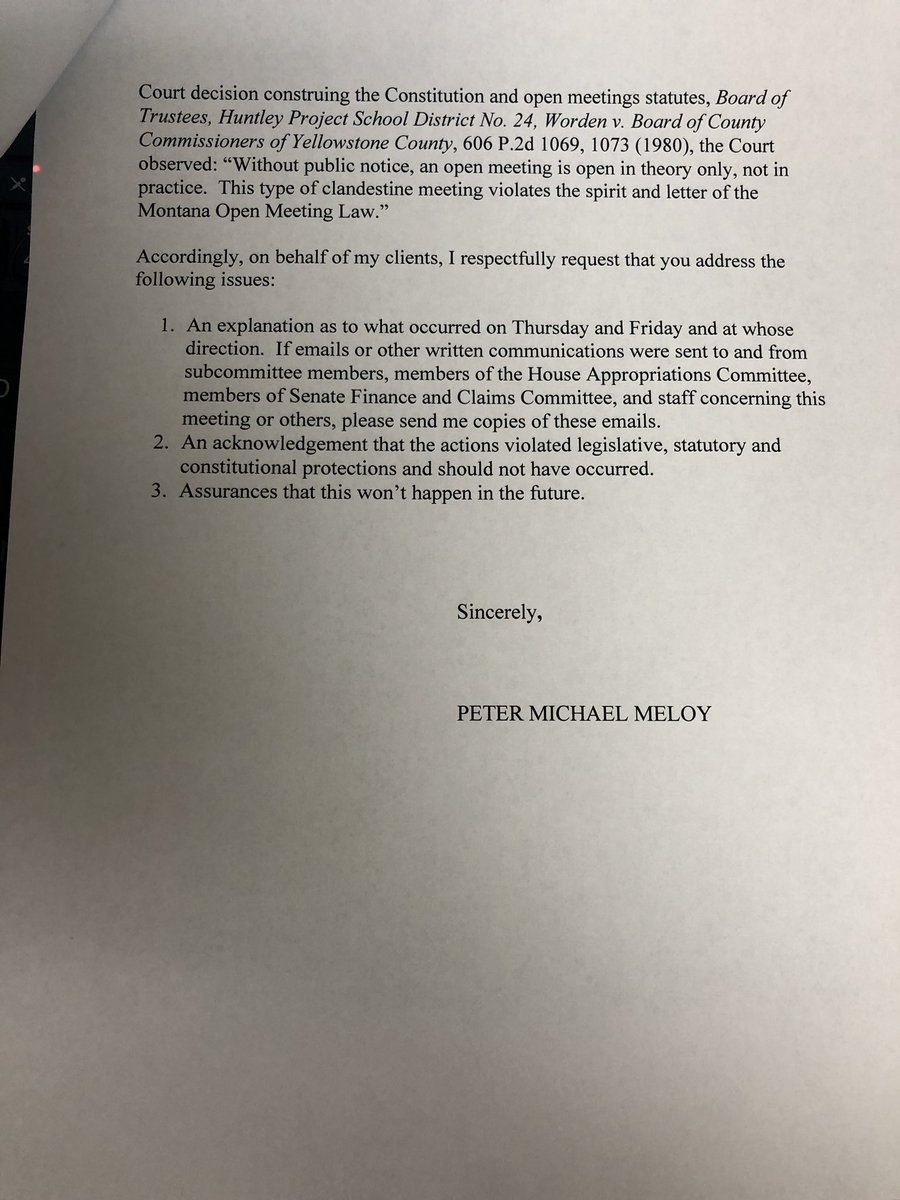 About that meeting the #mtleg held without notice last week ...