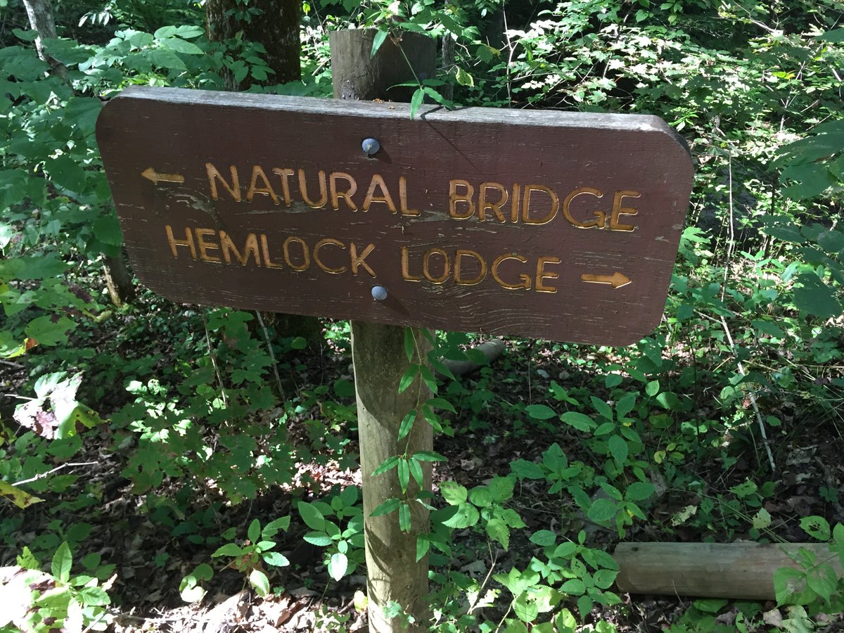 RealTrailSigns's tweet image. On the way to Natural Bridge. Or to Hemlock Lodge.  #NaturalBridgeStatePark