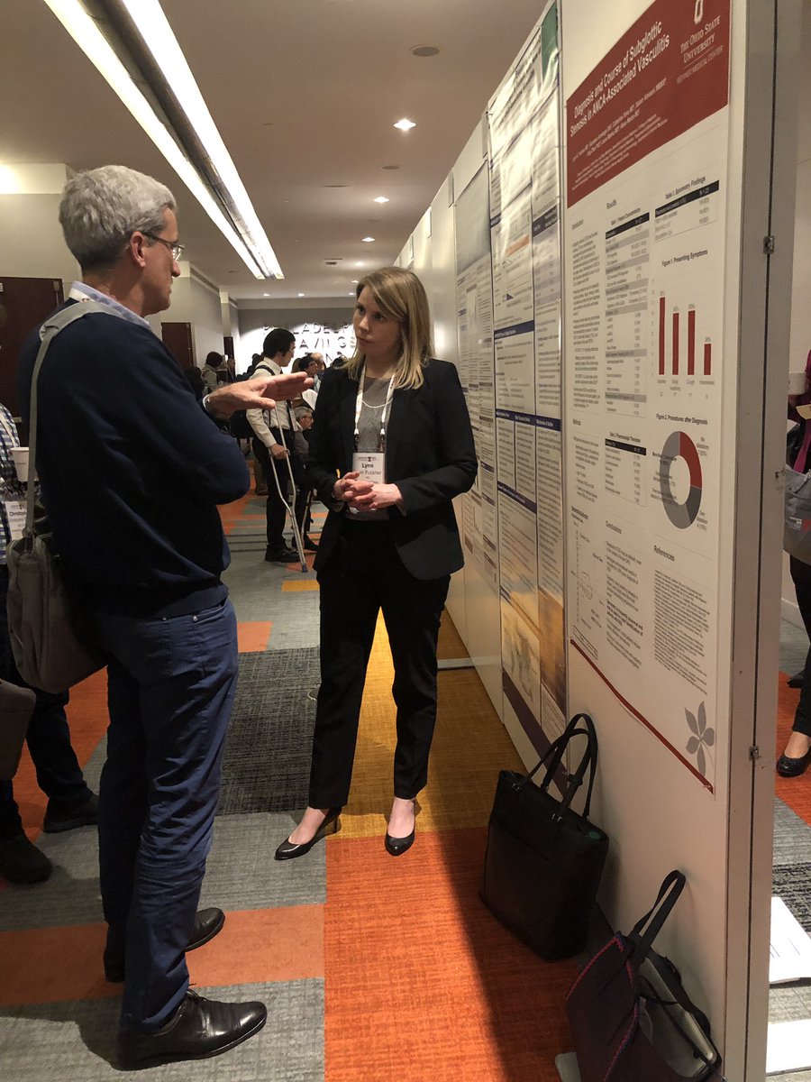 lexmeara's tweet photo. @LynnFussner explaining PFTs use to us rheumatologists and the importance of PFTs in ANCA patients with any complaint of Dyspnea @OSUWexMed #Vasculitis2019 #OSUvasculitis https://t.co/bVdP8ThCoL