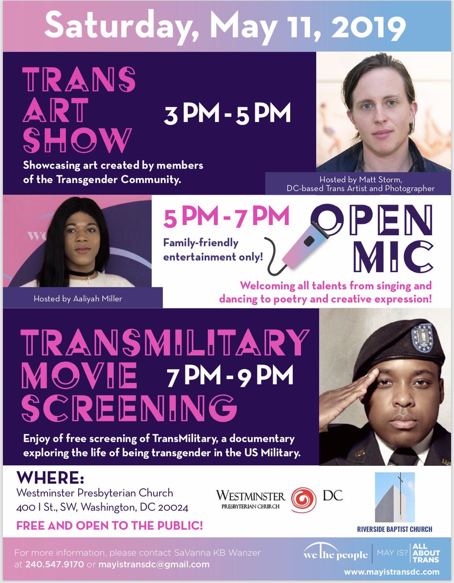 mayistrans's tweet photo. What are you doing May 11? #mayistransdc #transgender #transisbeautiful #translivesmatter #dccool #washingtondc https://t.co/G3B0XCVClt