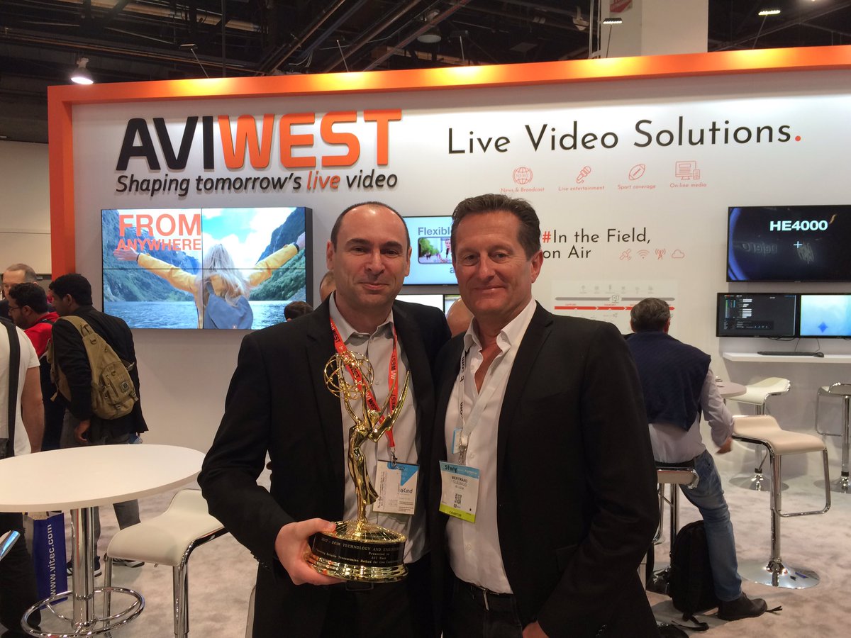 IRT_BCom's tweet photo. Congratulations @Aviwest for your Emmy® Award! What a great reward at #nabshow https://t.co/xBLud9IUnT