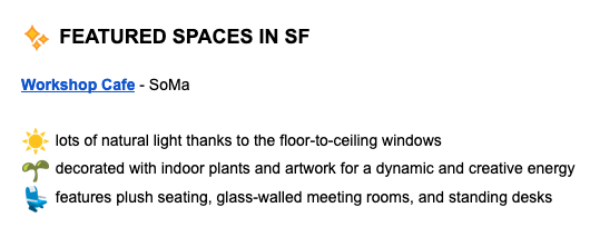 🥐 We 💛 <a href="/GetCroissant/">Croissant</a> for featuring our SoMa location in their email today! #sanfrancisco #coworking