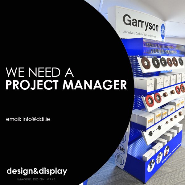 _designdisplay's tweet photo. We on the hunt for a motivated project manager to join our team. If interested please email info@ddi.ie https://t.co/V5EGI5wVel