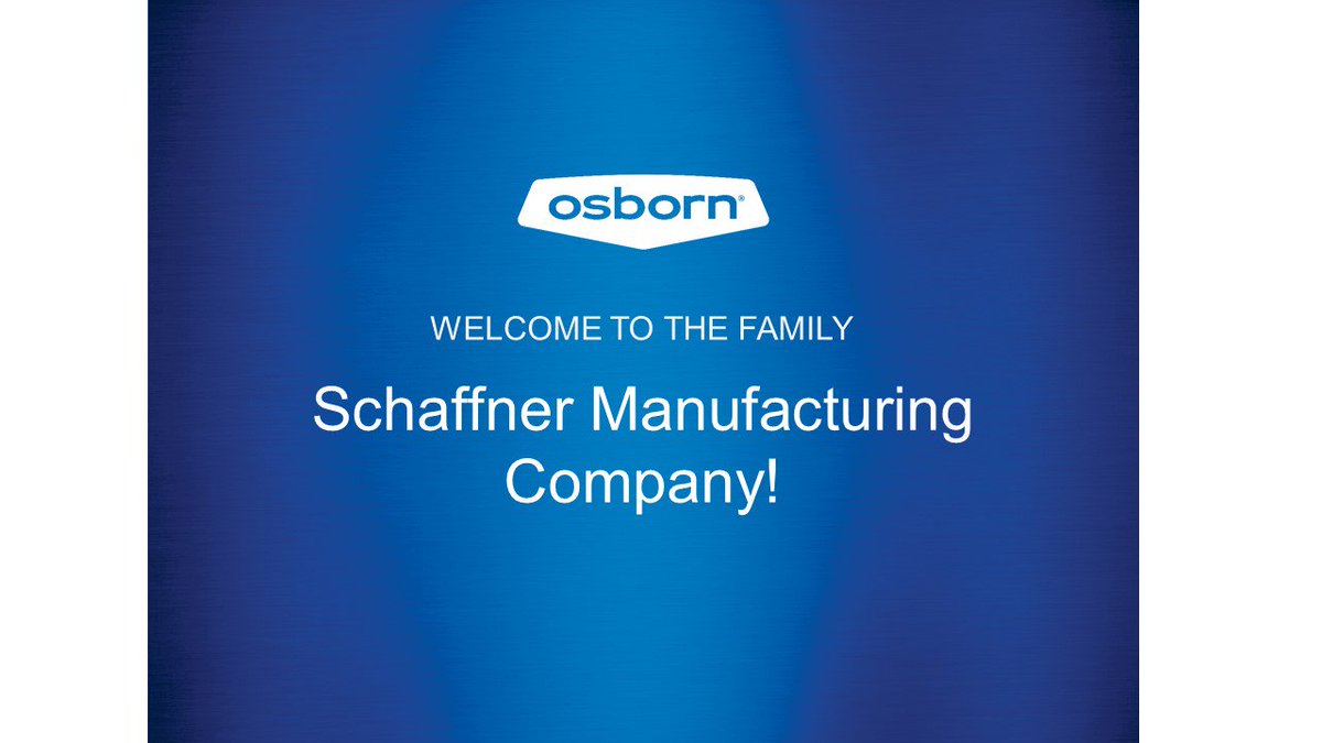 OsbornBrushes's tweet photo. We are proud to announce that, with the acquisition of Schaffner, Osborn has just become the largest global manufacturer and provider of industrial polishing solutions. #finishfirst https://t.co/xMxl6yC81P https://t.co/WbOjMERWgX