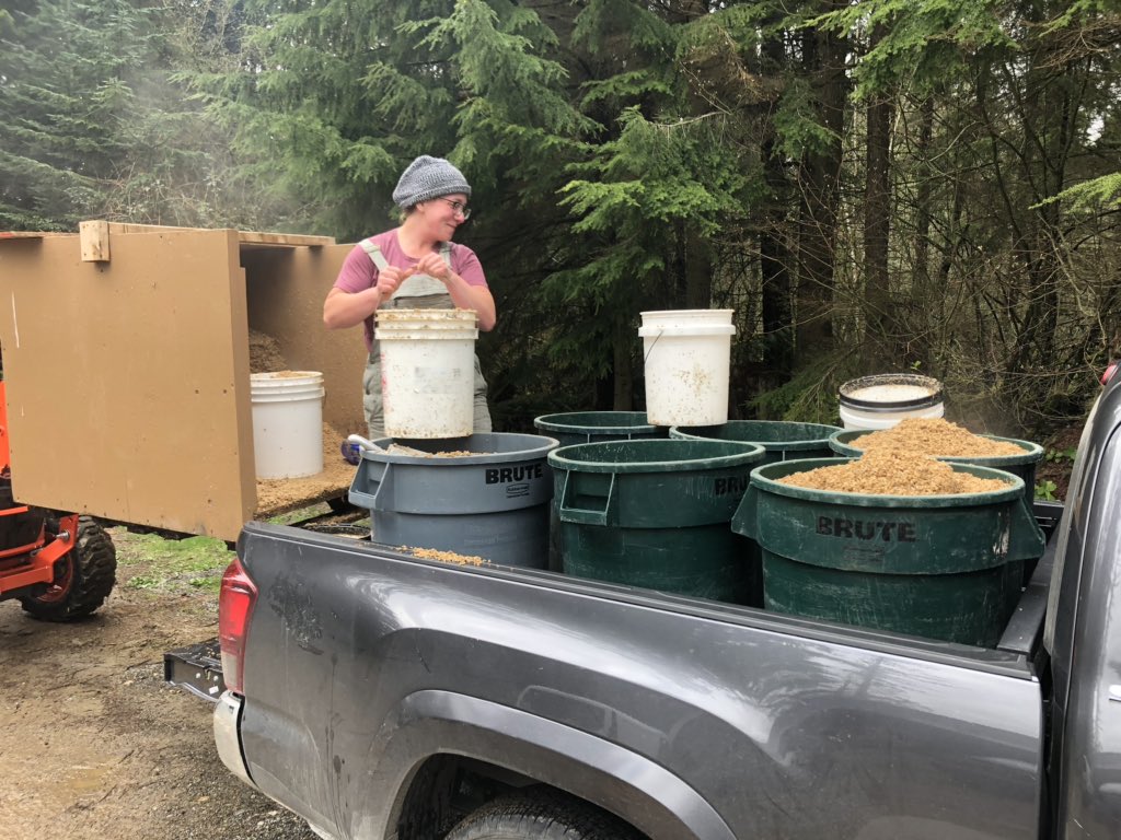 Ever wonder what #breweries do with their #spent #grain? We team up with #local #farmers to #recycle all of our spent grain into #feed for thier #animals. Meet Ash, she runs Tangled Willows Farm in the #Snoqualmie #Valley. #supportlocal #buylocal #shoplocal