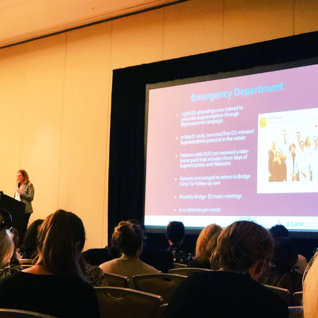 GetWaivered's tweet photo. The phenomenal @DrSarahWakeman and Laura Kehoe profiling the partnership between MGH ED + Bridge Clinic showing how the ED can be a front door for recovery
- 97% of all MGH ED docs waivered
- 24/7 on demand ED-MAT
- next day f/u 365 days a year w addiction specialists
#ASAM2019 https://t.co/E3HTdkopxo