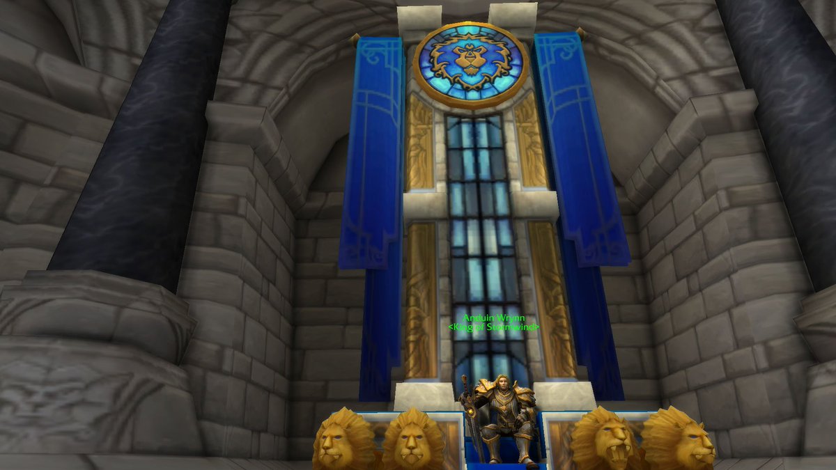 SOTAguild's tweet photo. This throne mural, tho. Got us feeling inspired! At a loss for words except....."FOR THE ALLIANCE!"   #bfa #Warcraft #forthealliance https://t.co/tvrY31k5Q3