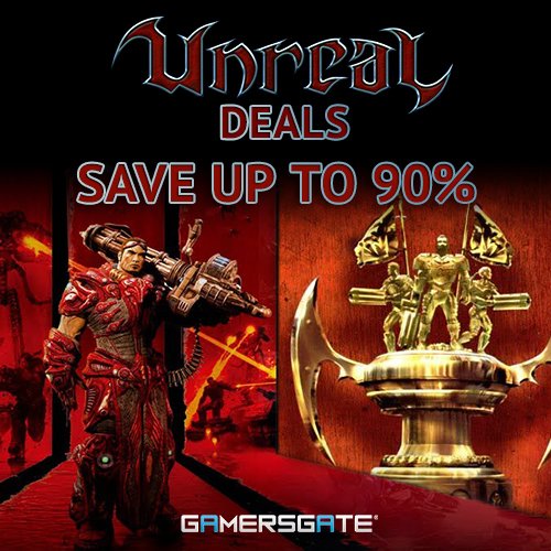 GamersGateSPAIN's tweet photo. Juegos #Unreal: Ahorra hasta 90%! Llévate los shooters que definieron el género con enormes descuentos - ninguna colección esta completa sin estos clásicos! Llévate los juegos individualmente o todos en el 5-in-1 bundle! https://t.co/HAdiyJUZuN https://t.co/FQbYx0uuWn