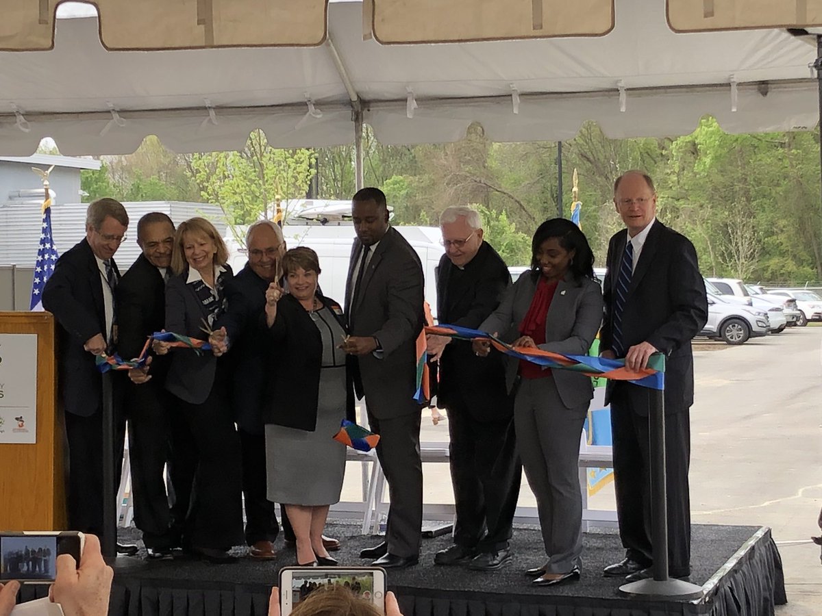 And there we have it! The ribbon has officially been cut! ✂️✂️✂️ <a href="/RaleighGov/">City of Raleigh</a> <a href="/WakeGOV/">Wake County Government</a>  <a href="/RaleighHomeless/">Raleigh Homeless</a> <a href="/RaleighDiocese/">Diocese of Raleigh</a> #EndHomelessnessWake