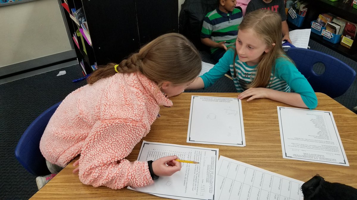 HolifieldJamee's tweet photo. Designing their Extreme Playground Makeovers while implementing 19 different geometric figures #creativity #collaboration #Connectin5 @HarbisonWestEl https://t.co/wPxHyGT2u3