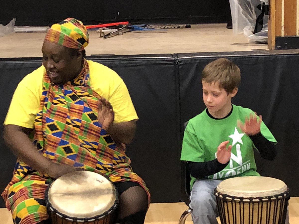 AngieCML3's tweet photo. Fun morning learning the art of African Dance and Drum playing @RandomIslandAca @NLESDCA #MeaningfulLearning https://t.co/VgIWdi8H0C