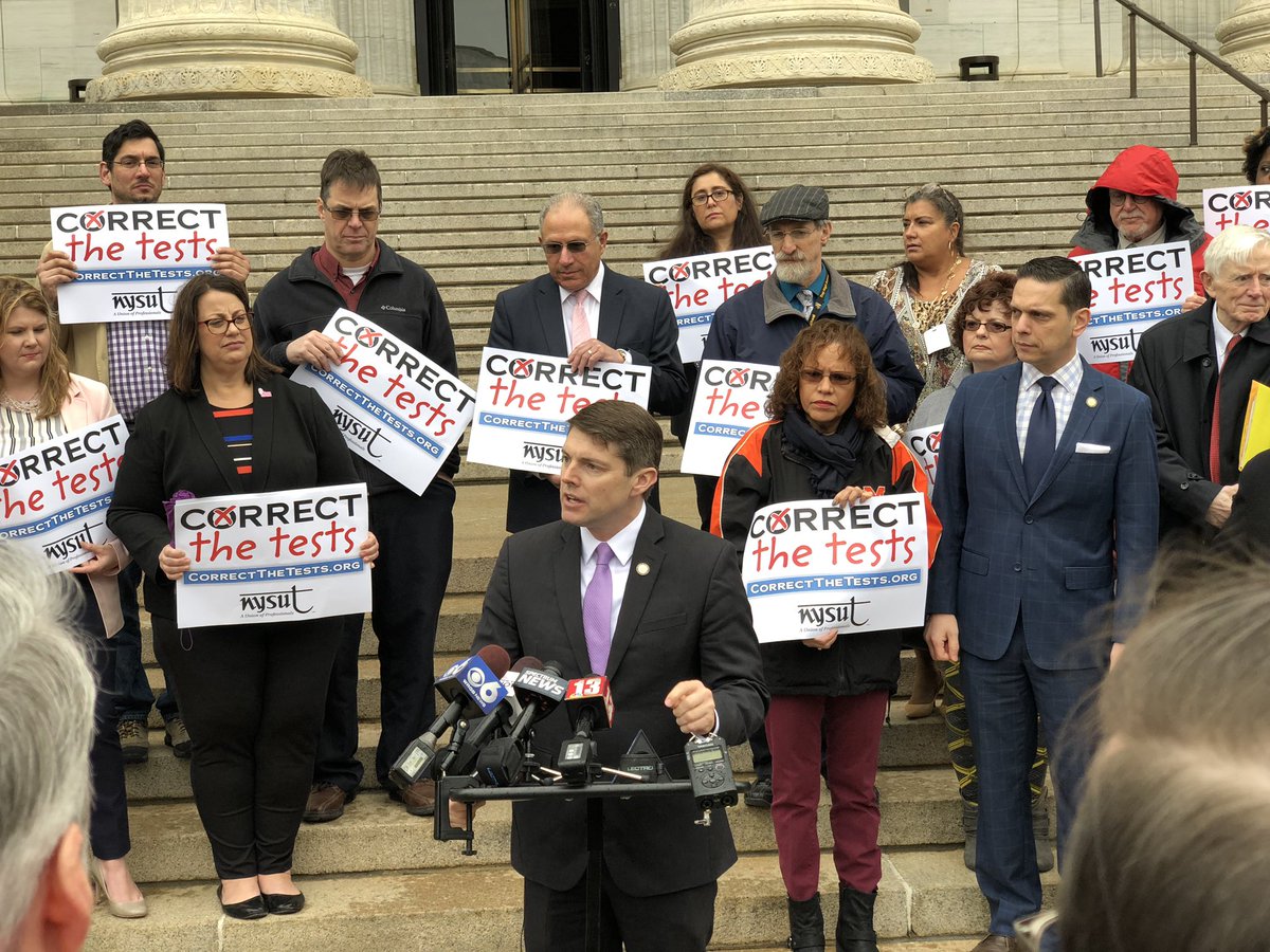 jonesnyassembly's tweet photo. Attended the @nysut Correct the Test press event to discuss solutions for the system of testing for our students. #CorrectTheTest https://t.co/xza39rah0d