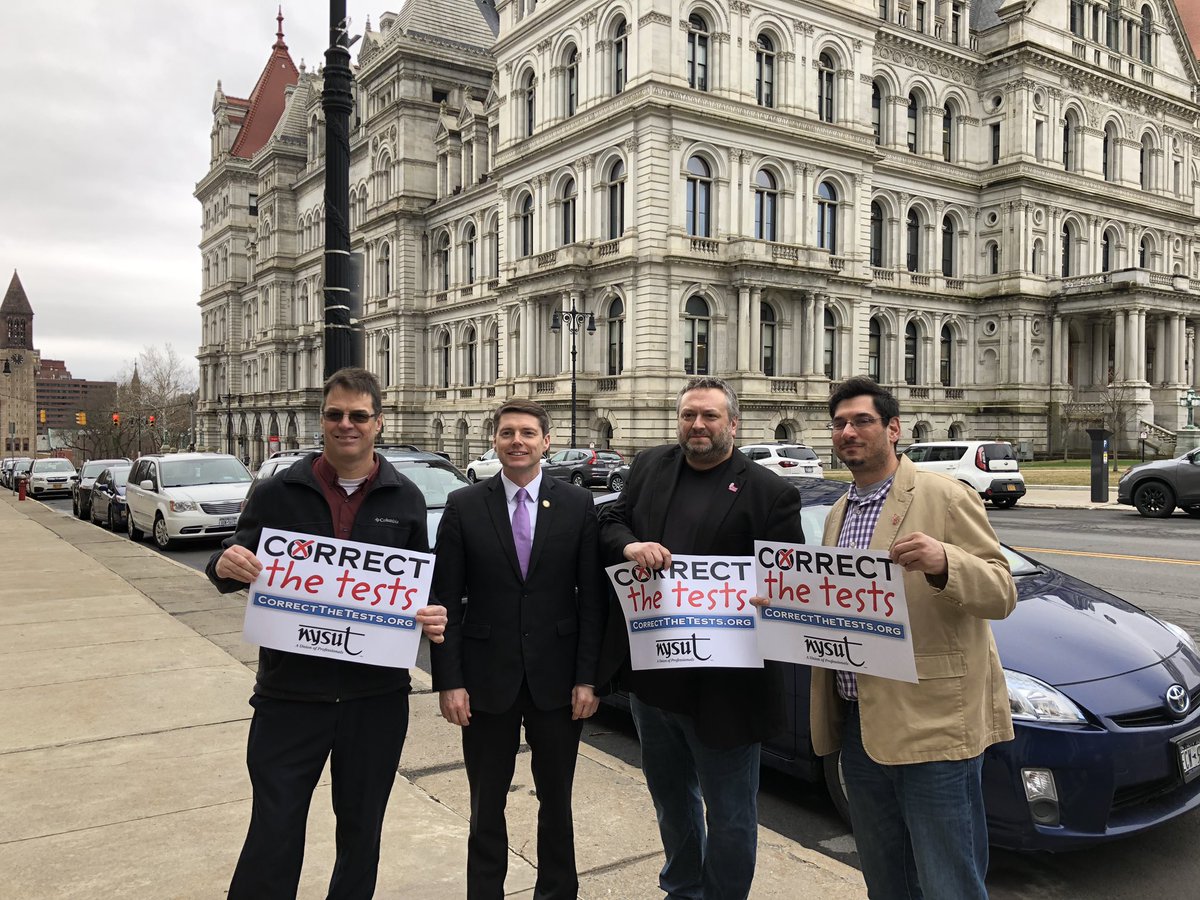jonesnyassembly's tweet photo. Attended the @nysut Correct the Test press event to discuss solutions for the system of testing for our students. #CorrectTheTest https://t.co/xza39rah0d
