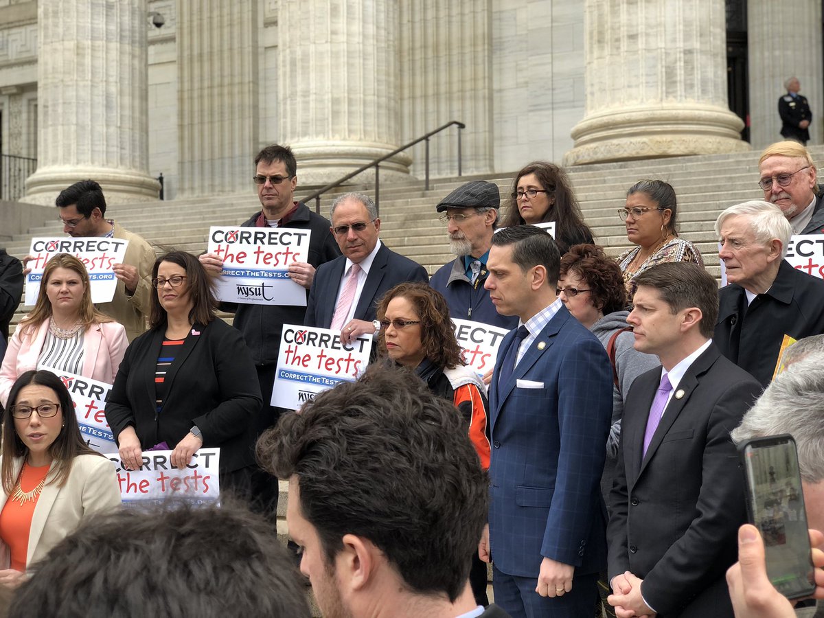 jonesnyassembly's tweet photo. Attended the @nysut Correct the Test press event to discuss solutions for the system of testing for our students. #CorrectTheTest https://t.co/xza39rah0d