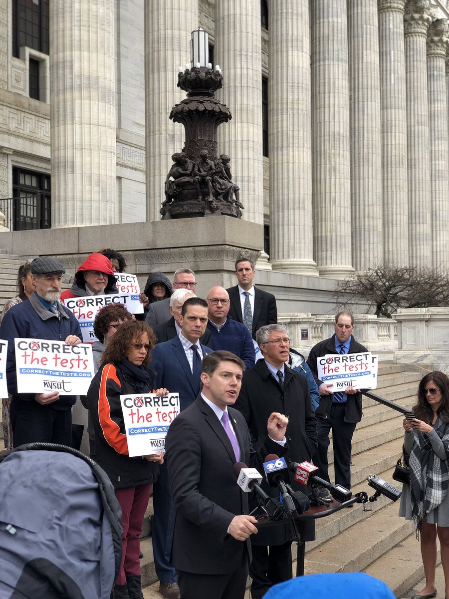 jonesnyassembly's tweet photo. Attended the @nysut Correct the Test press event to discuss solutions for the system of testing for our students. #CorrectTheTest https://t.co/xza39rah0d