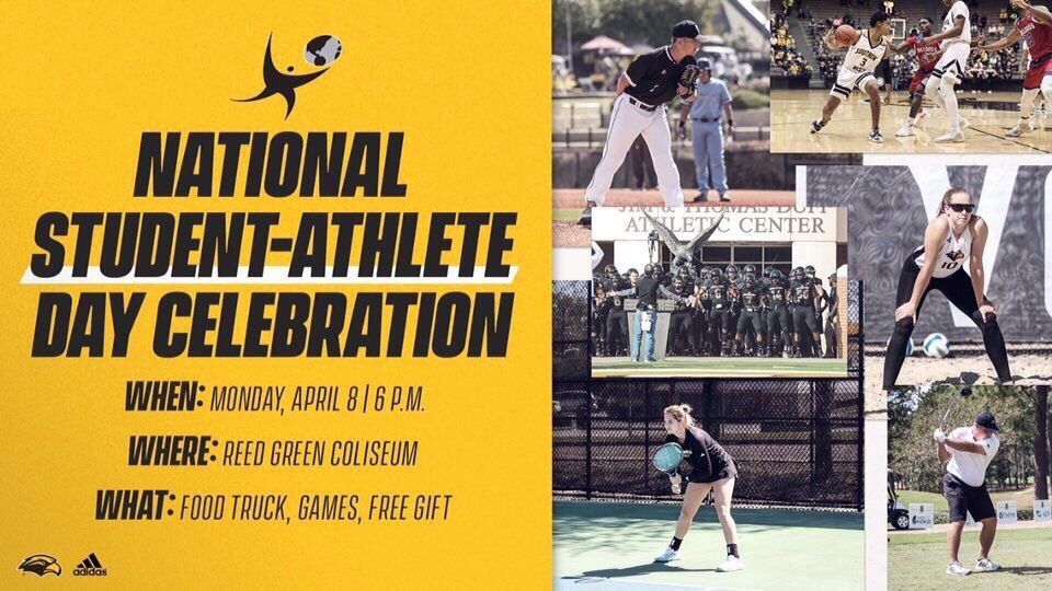 USMGoldenEagles's tweet photo. Student-athletes‼️

Report to the coliseum this evening for some awesome bonding and entertainment. Come one, come all‼️ #SMTTT https://t.co/5jsSskqsUy