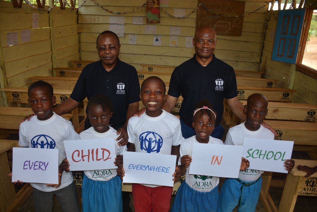 Adracameroon's tweet photo. Wednesday, March 18, 2019 Joy for Bilolo's Children's Hope residents near Kribi, who received bench tables to improve their school performance and human-powered drilling to combat waterborne diseases. https://t.co/tJ8oUkhu3o